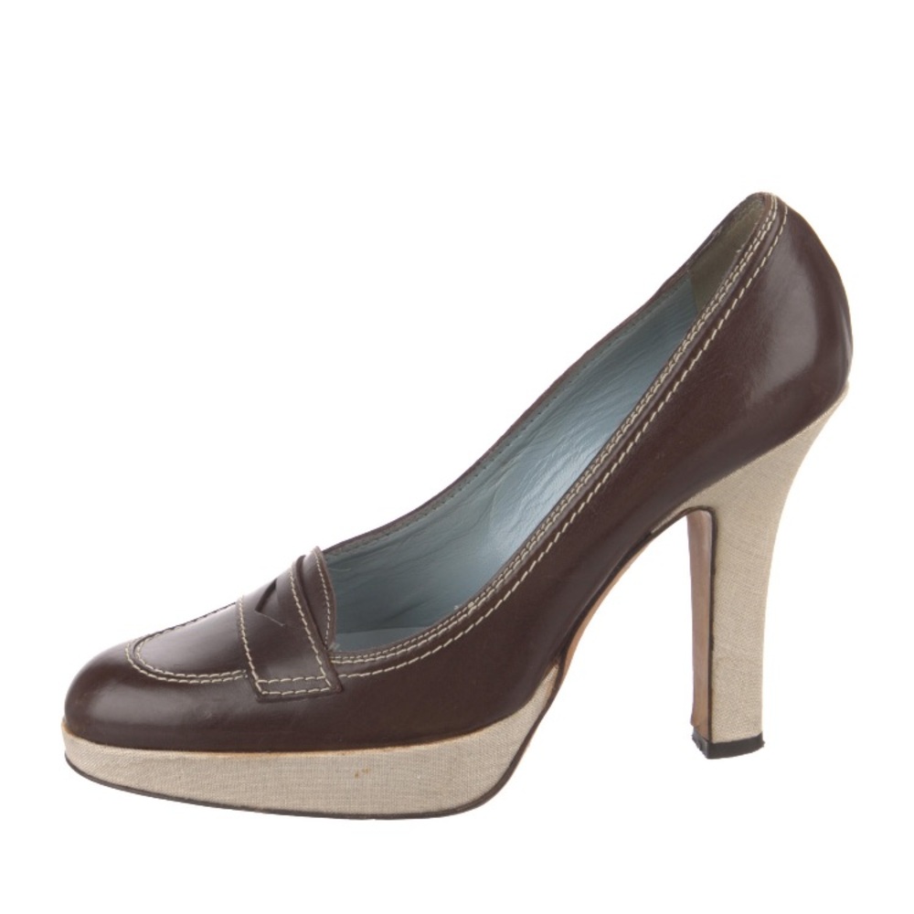 Lambertson Truex Brown Block Heel Dress Shoes